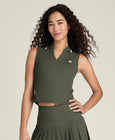 Rib Sleeveless Polo