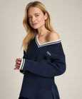 Varsity V-Neck Knit Sweater