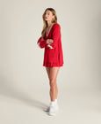 Varsity V-Neck Knit Sweater