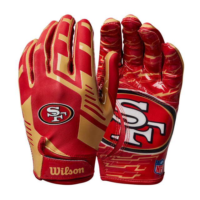 NFL Stretch Fit Youth Receivers Gloves - San Francisco 49ers