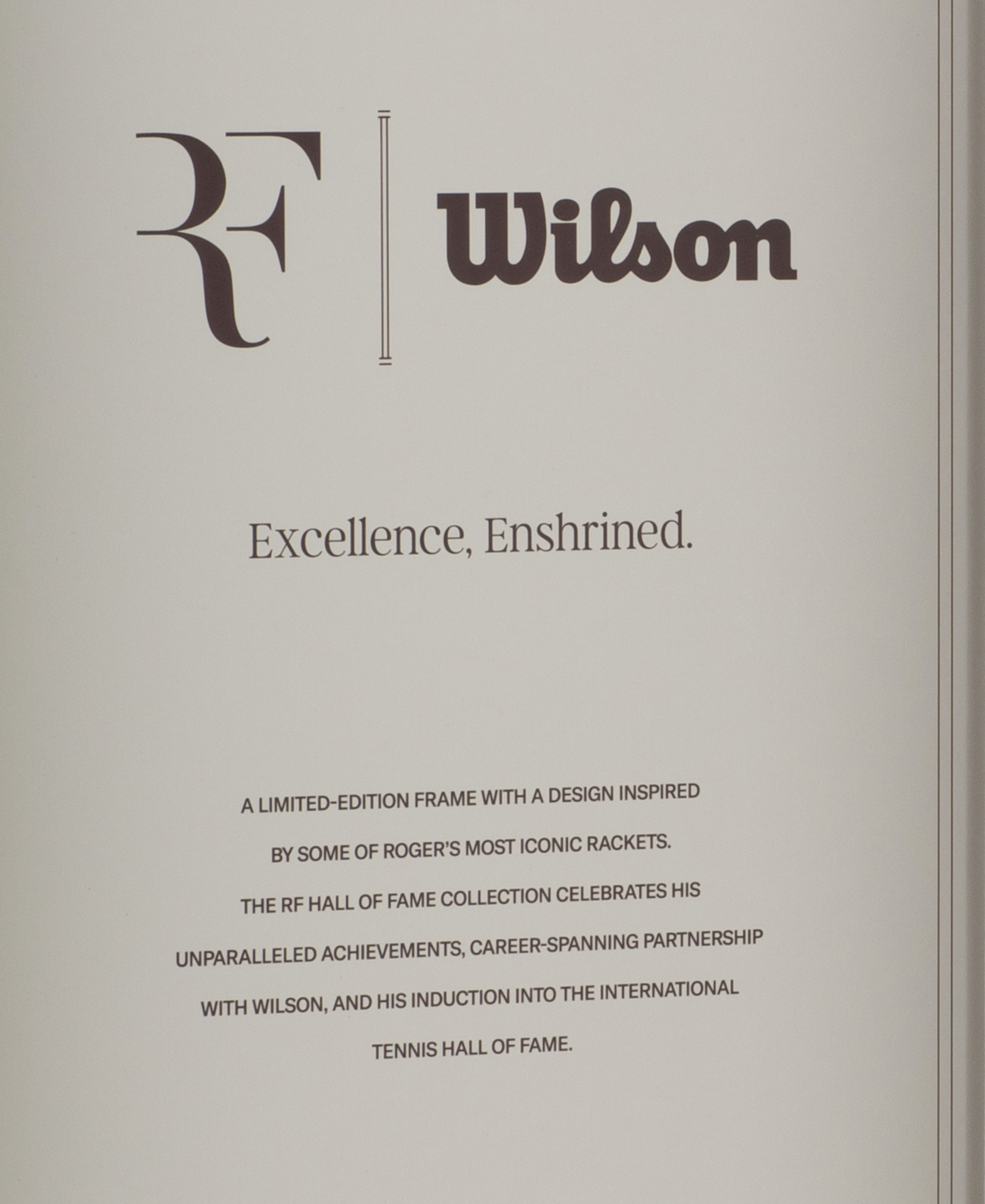 RF 01 Hall of Fame Tennis Racket Collectors Edition