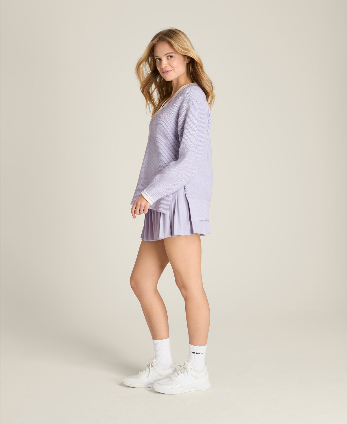 Varsity V-Neck Knit Sweater