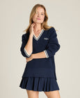 Varsity V-Neck Knit Sweater