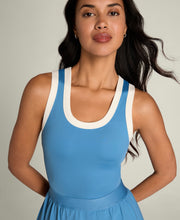 Contrast Scoop Neck Dress