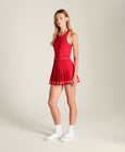 Laser Cut Pleat Dress