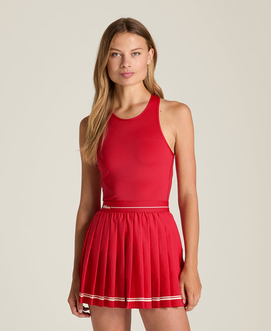 Laser Cut Pleat Dress