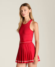 Laser Cut Pleat Dress