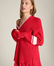 Varsity V-Neck Knit Sweater