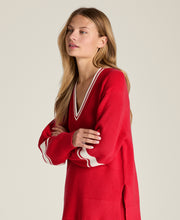 Varsity V-Neck Knit Sweater