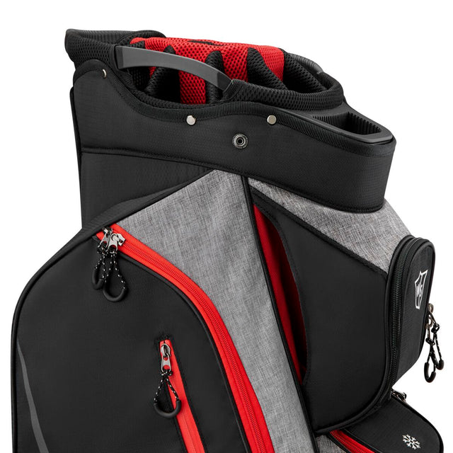 Wilson Staff Xtra Cart Bag, Black / Grey / Red, 14-way Divider + Putter well