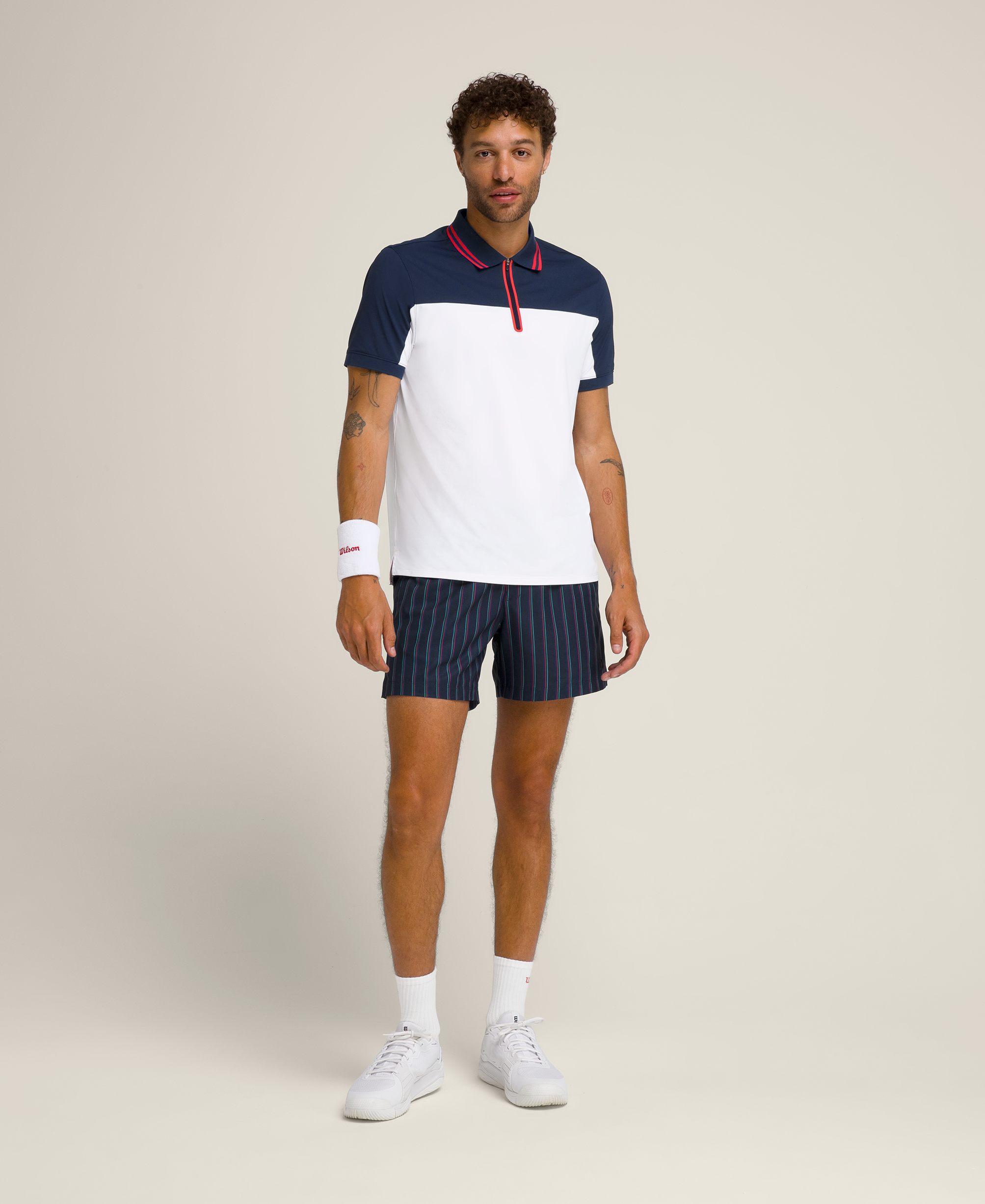 Advantage Zip Polo - Classic Navy / Bright White