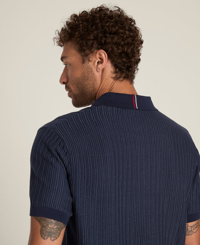 Lafayette Herringbone Sweater Polo