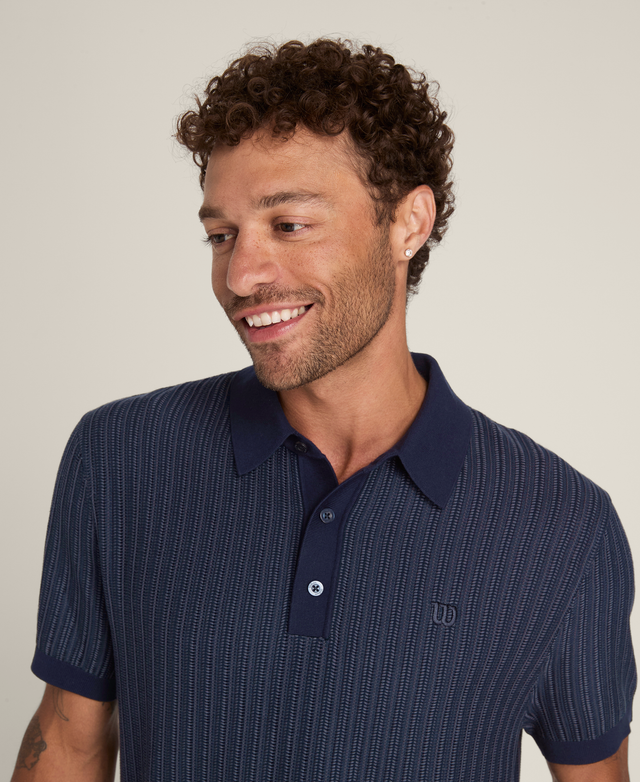 Lafayette Herringbone Sweater Polo