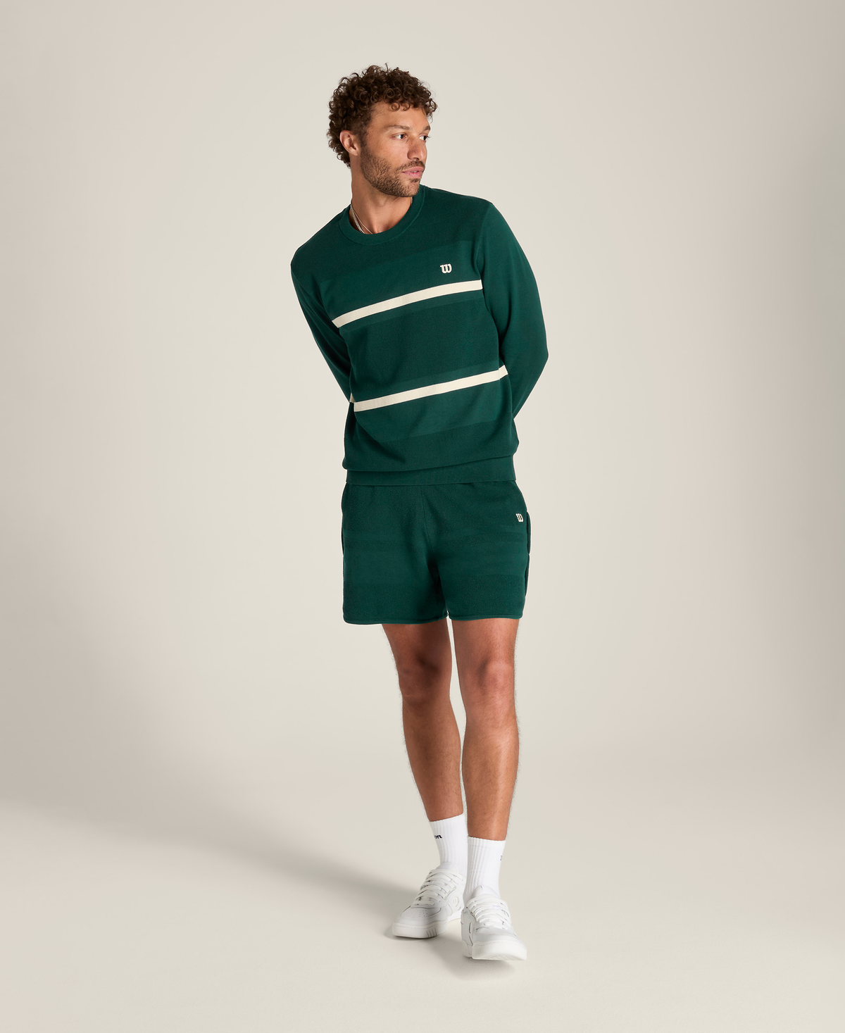 Lafayette Piqué Knit Crewneck Sweater