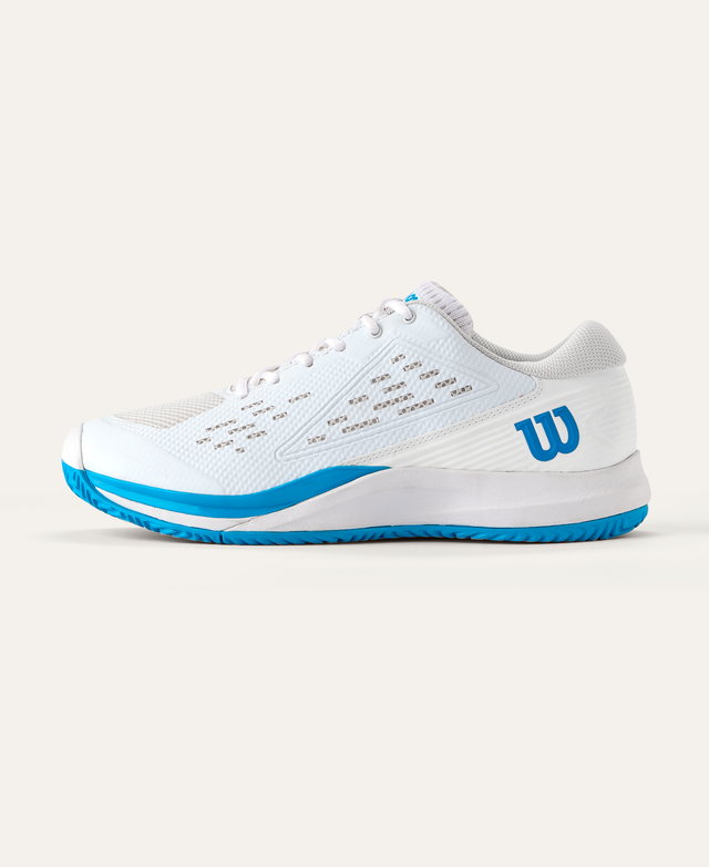 Rush Pro Ace Men's Tennis Shoe - White, White, Atomic Blue
