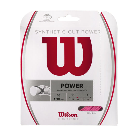 Synthetic Gut Power 16 Pink Tennis String - Set