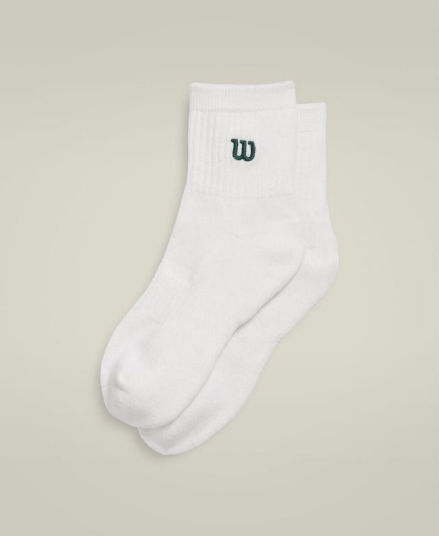Unisex Quarter-Length Sock - White / Green