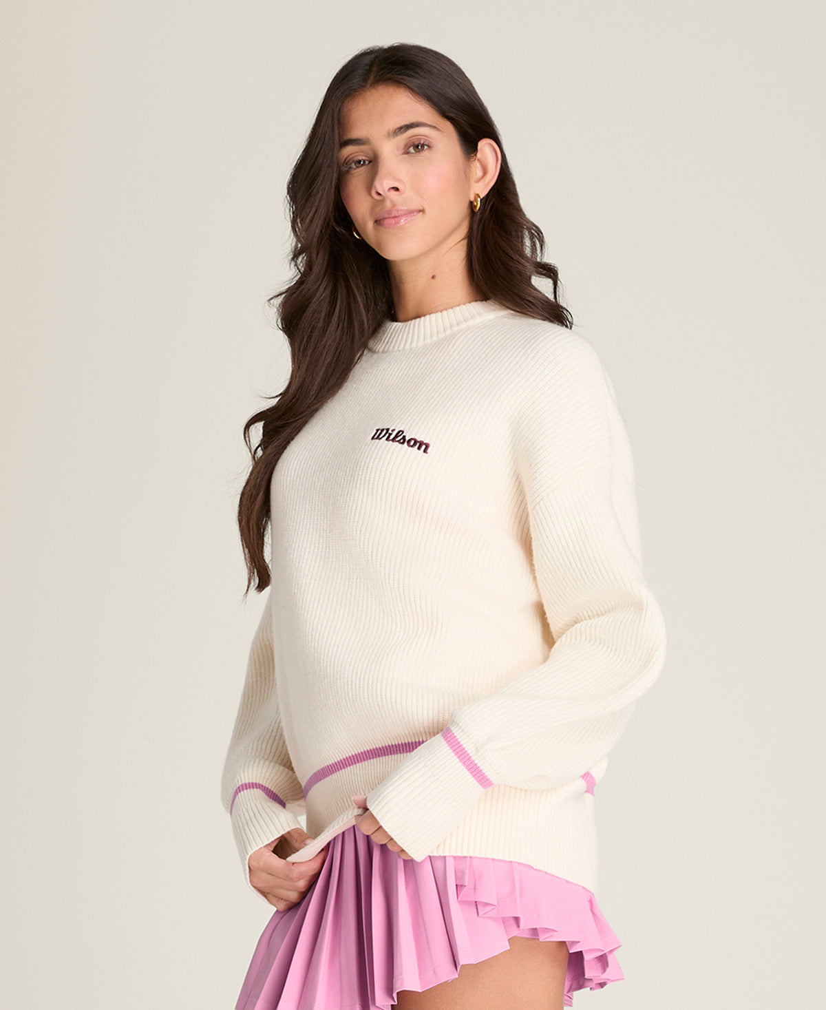 Varsity Crewneck Knit Sweatshirt