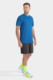 Men's Competition Seamless Henley Crew - Blue