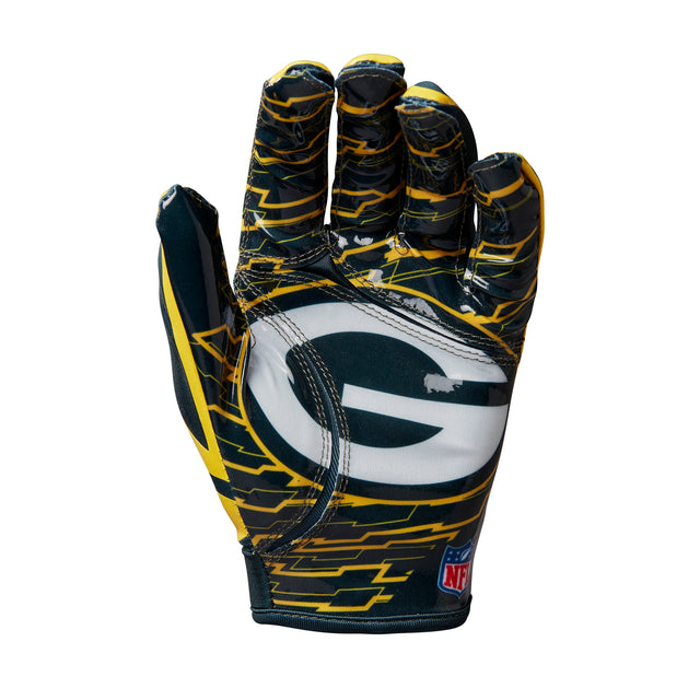 NFL Stretch Fit Youth Receivers Gloves - Green Bay Packers
