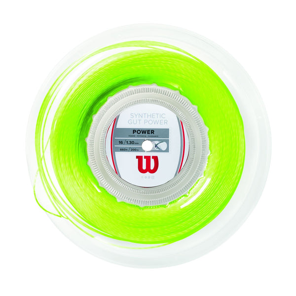 Synthetic Gut Power 16 Tennis String - Reel - Lime Green